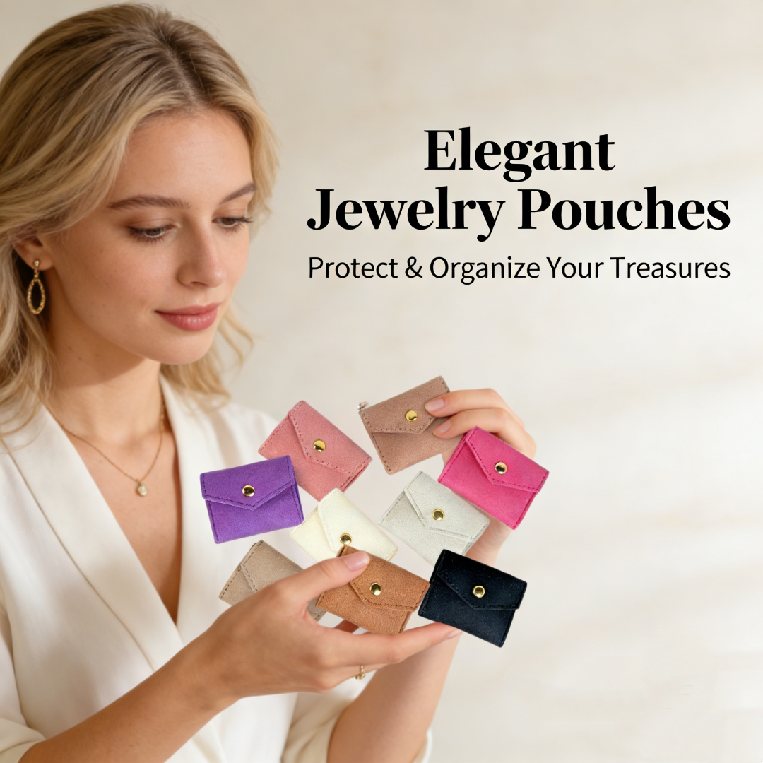 Women Bags Mini - Velvet Jewelry Organizer Pouch with Button