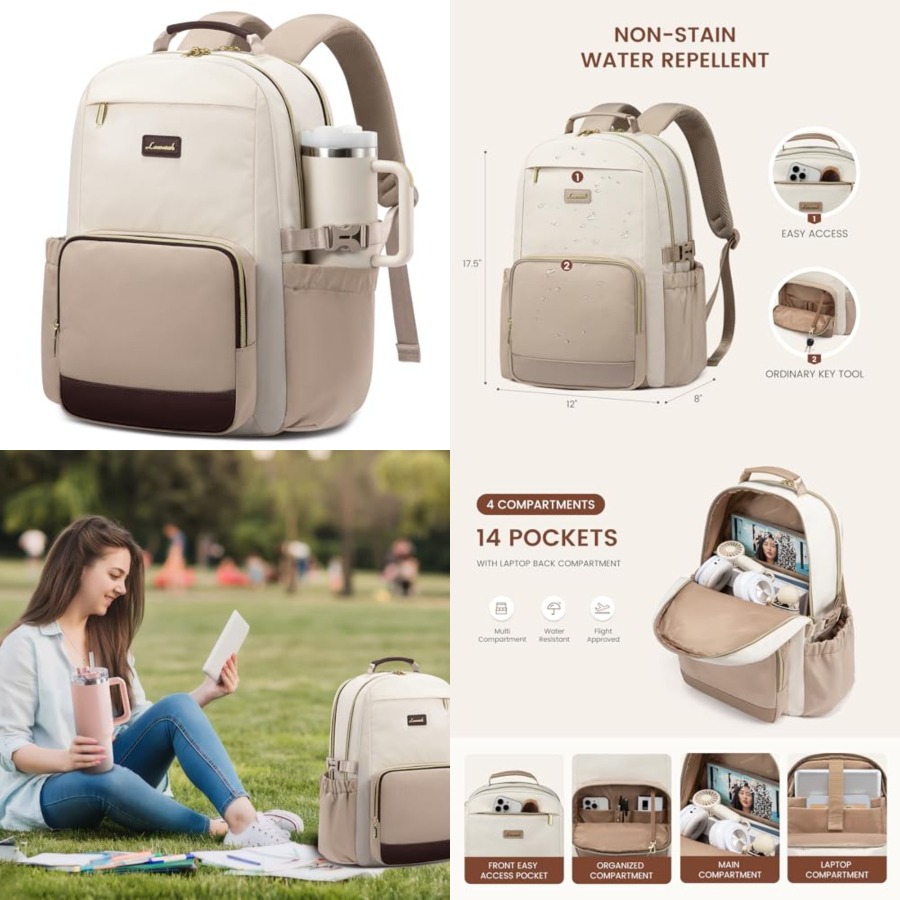 Women'S Bags For Work - Laptop Backpack for Women with Pouch