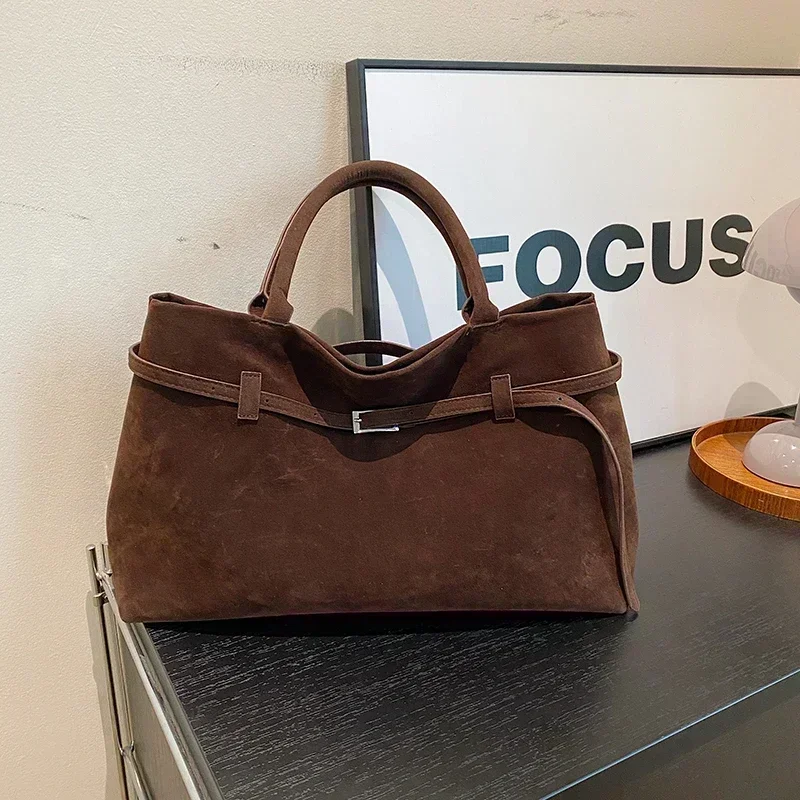 Women Bags In Sale - Buckle Decorative Design Solid Faux Suede