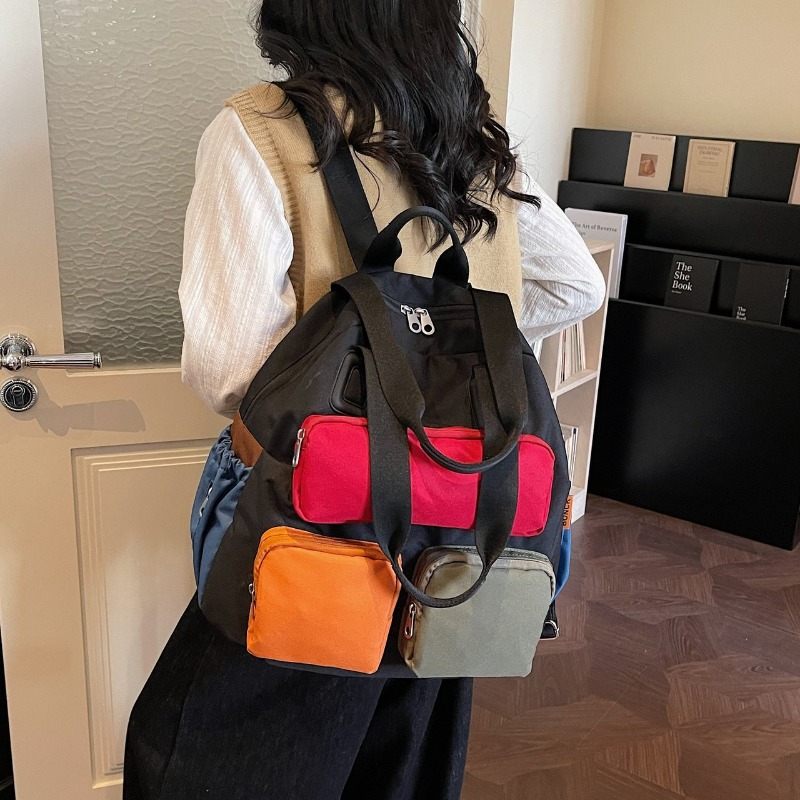 Women Bags In Sale - Multi-pocket Checkered Youth Backpack for Women