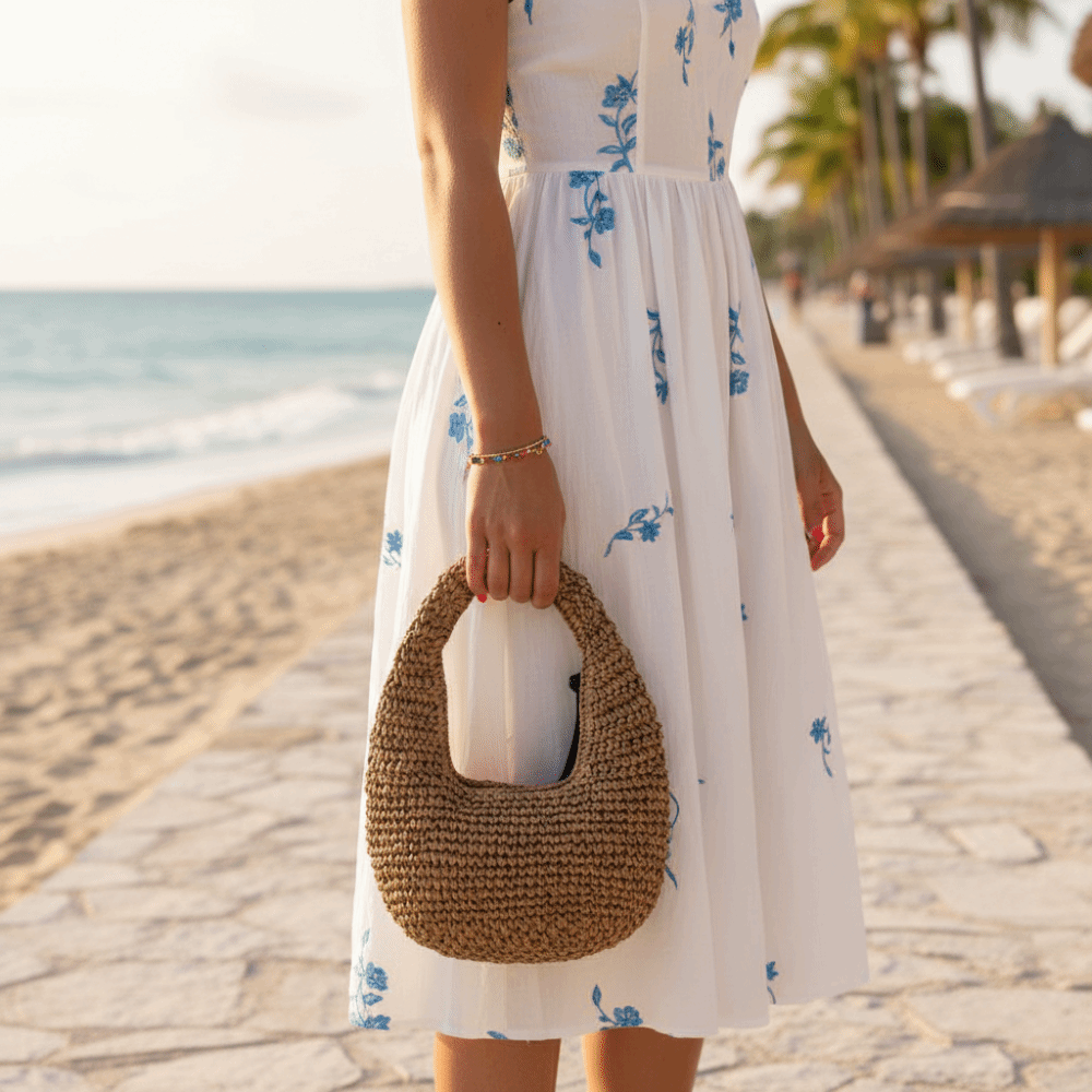 Half Moon Crescent - Casual Large Capacity Straw Bag Half
