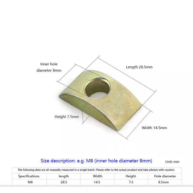 5pcs M8 Half Moon/Crescent Nut - Half Moon Crescent 评论和价格