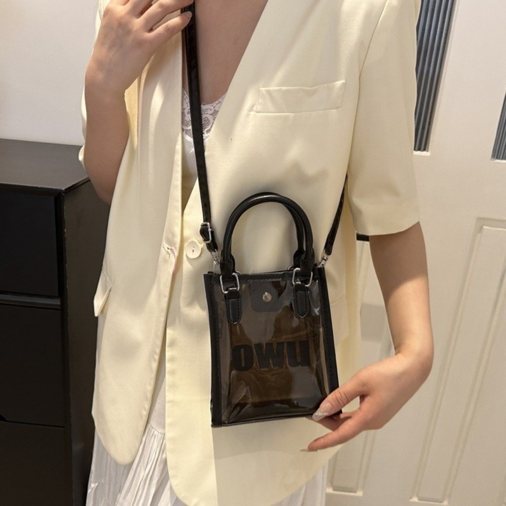 Fashion Letter Print Transpare - Jelly Bag Clear Pvc 评论和价格