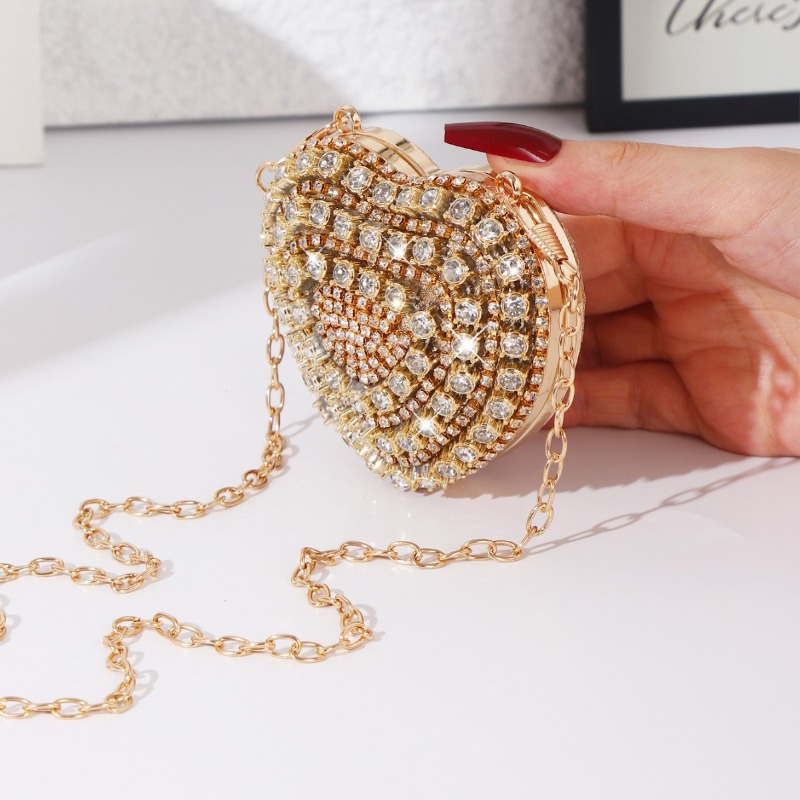 Mini Heart-shaped Diamond Sett - Women Bags Luxury 评论和价格