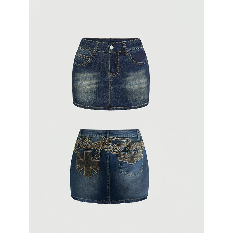 Summer Denim Retro Short Skirt - Women Bags Mini 评论和价格