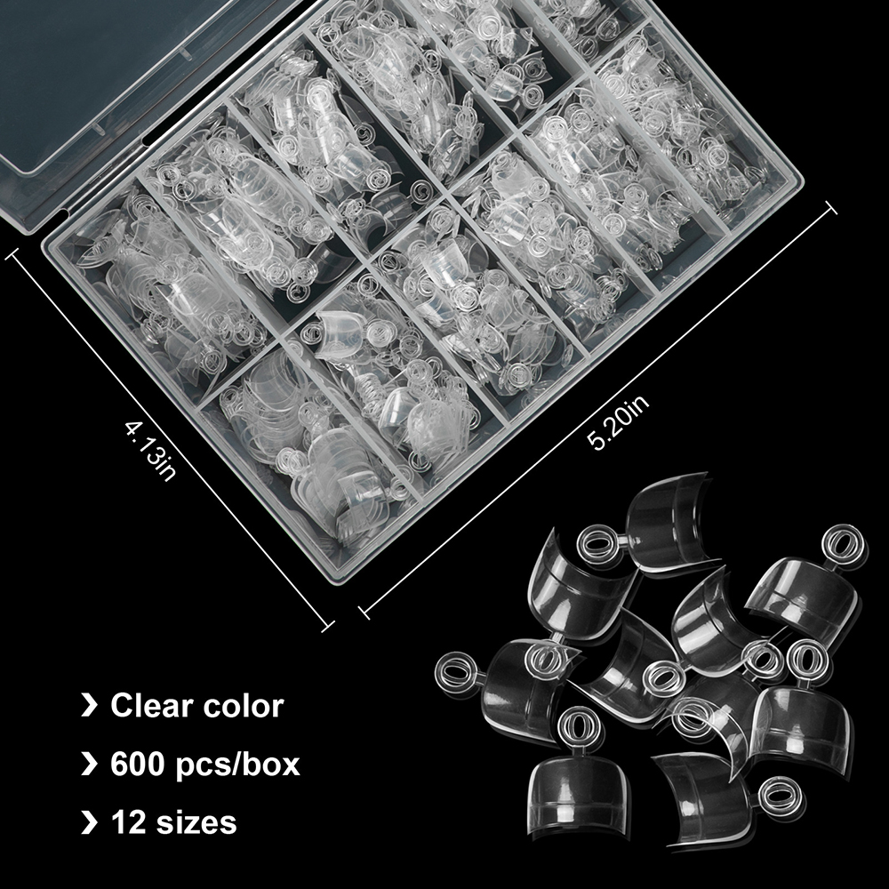 600PCS French Short Square Nai - Half Moon Crescent 评论和价格