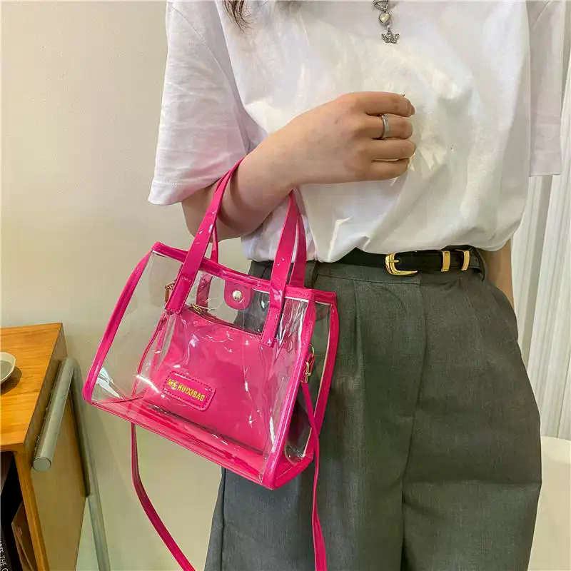 New PVC Fashion Handbag Transp - Jelly Bag Clear Pvc 评论和价格