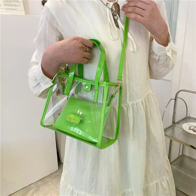 New PVC Fashion Handbag Transp - Jelly Bag Clear Pvc 评论和价格