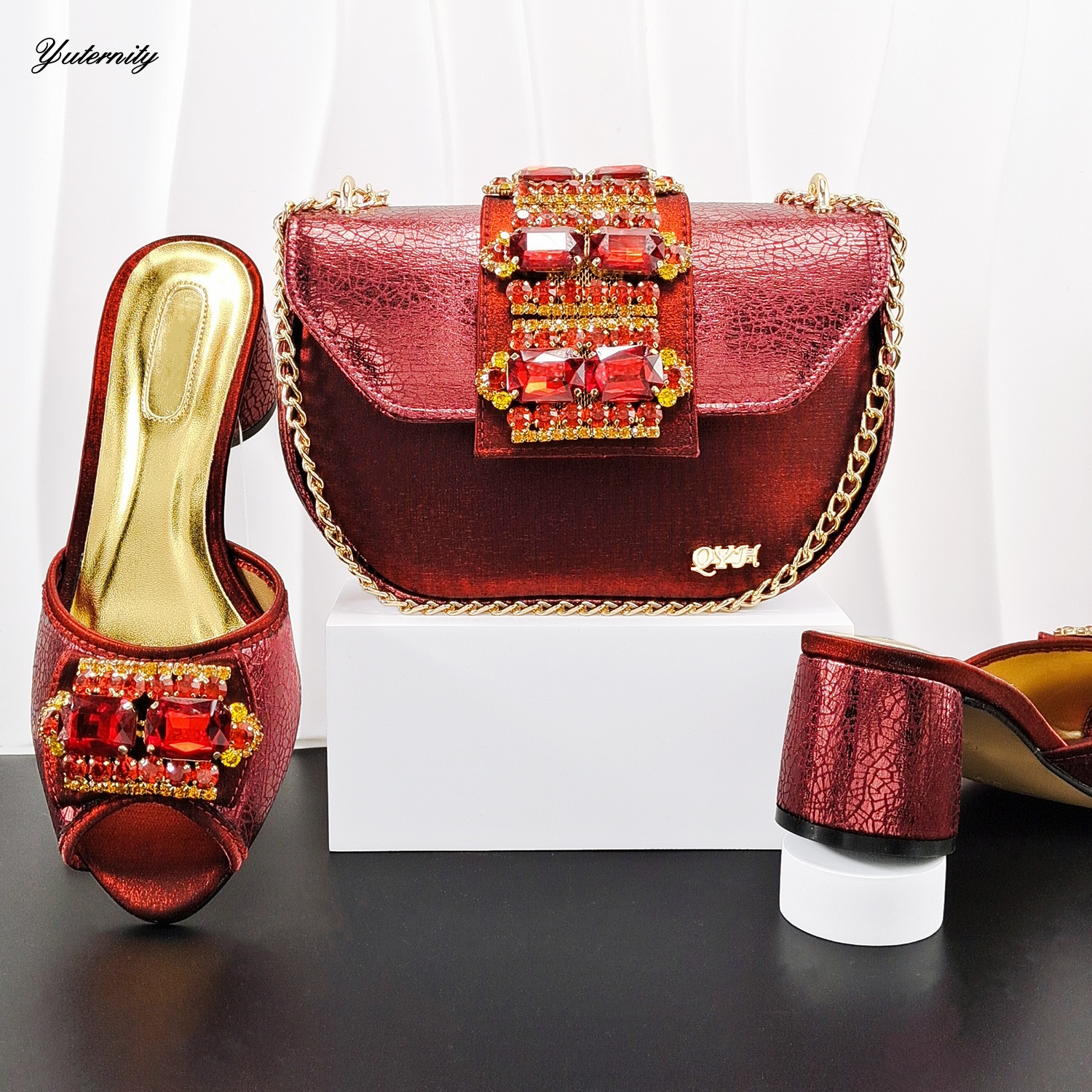 New Design Fashion Rhinestone  - Women Bags And Shoes 评论和价格