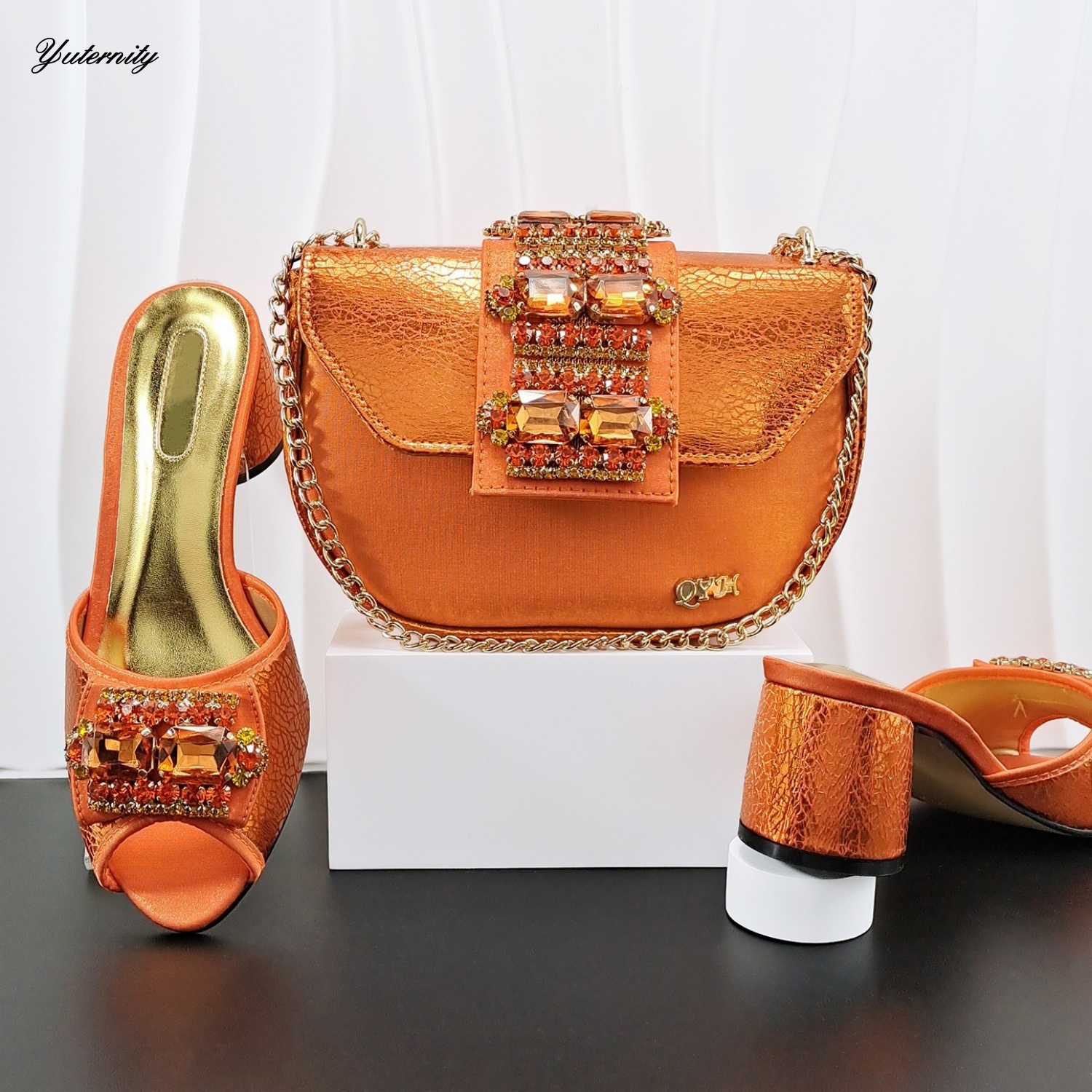 New Design Fashion Rhinestone  - Women Bags And Shoes 评论和价格