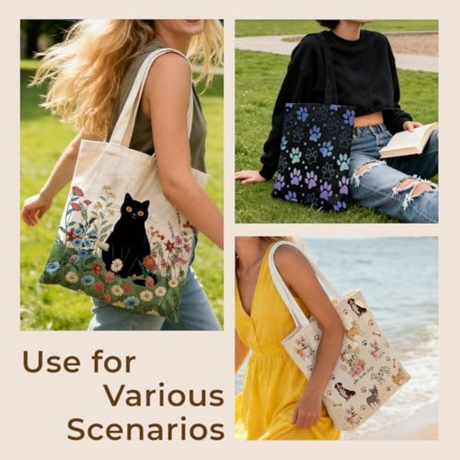 Cute Aesthetic Canvas Tote Bag - Women'S Bags For Work 评论和价格