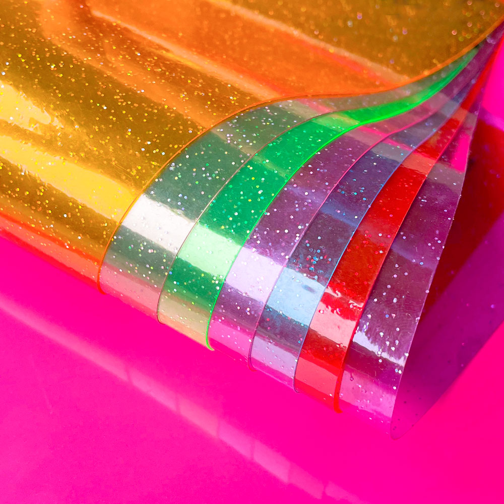 Clear With Glitter Powder PVC  - Jelly Bag Clear Pvc 评论和价格