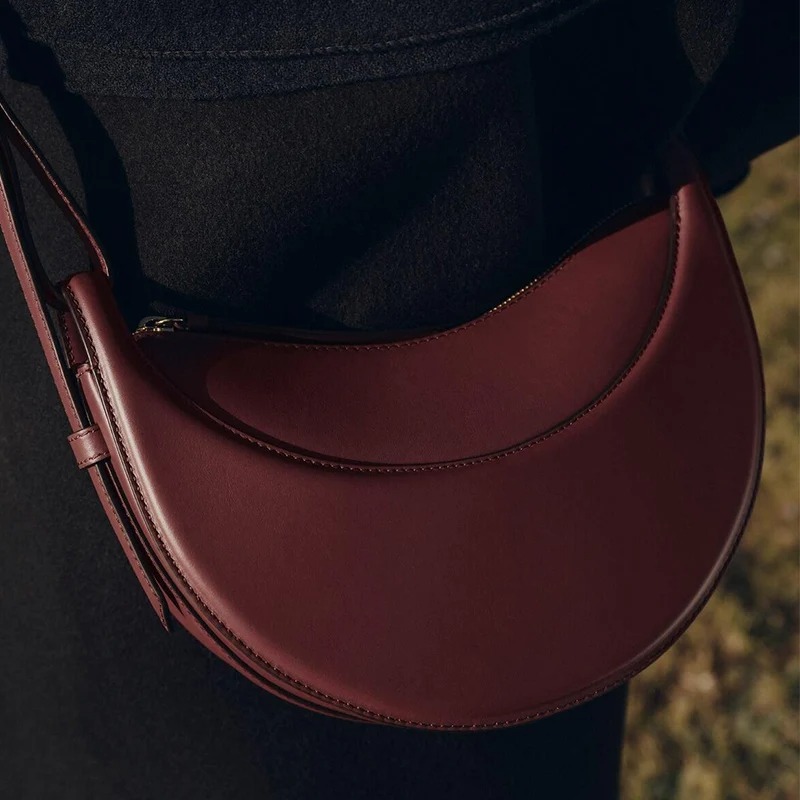 French Fashion Genuine Leather - Half Moon Crescent 评论和价格