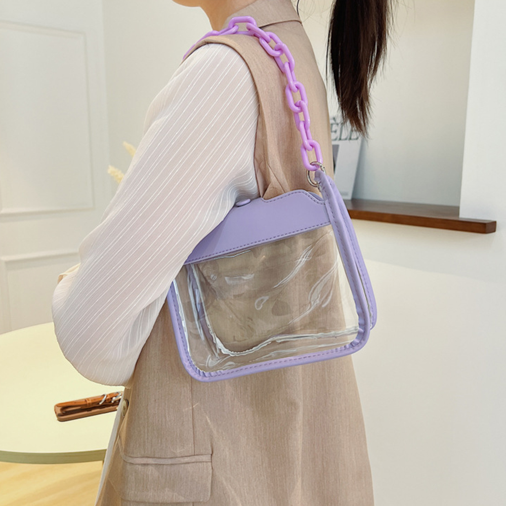 Fashion Ladies Jelly Solid Col - Jelly Bag Clear Pvc 评论和价格