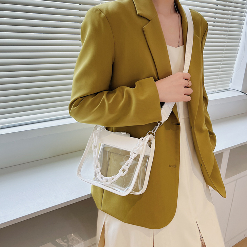 Fashion Ladies Jelly Solid Col - Jelly Bag Clear Pvc 评论和价格