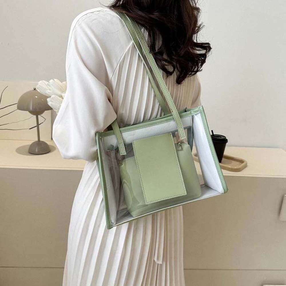 2pcs/set Elegant Transparent J - Jelly Bag Clear Pvc 评论和价格